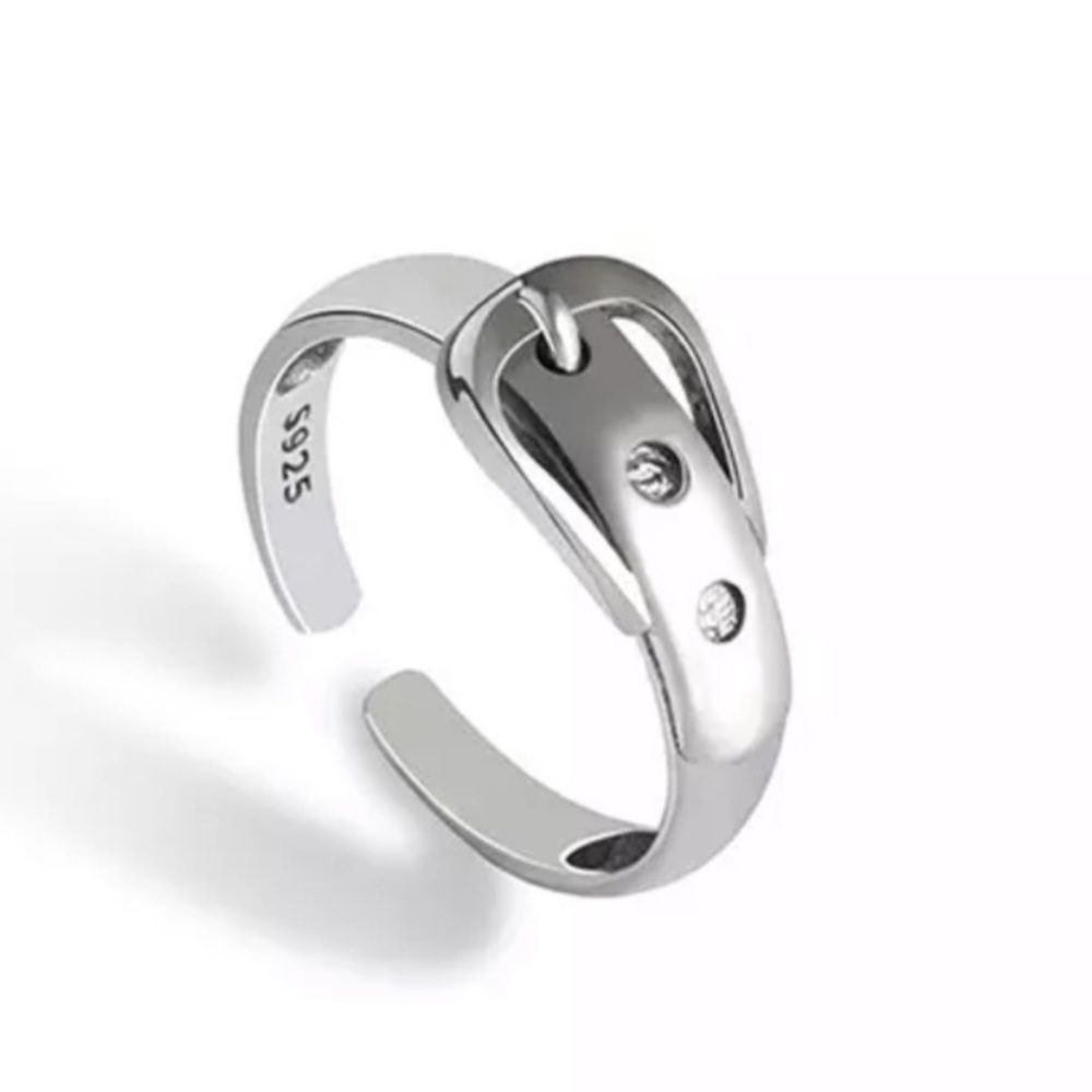 𝅺NEW 925 Sterling Silver Buckle Ring